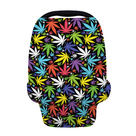 Colorful Weed Leaf Pattern Print Baby Seat Cover