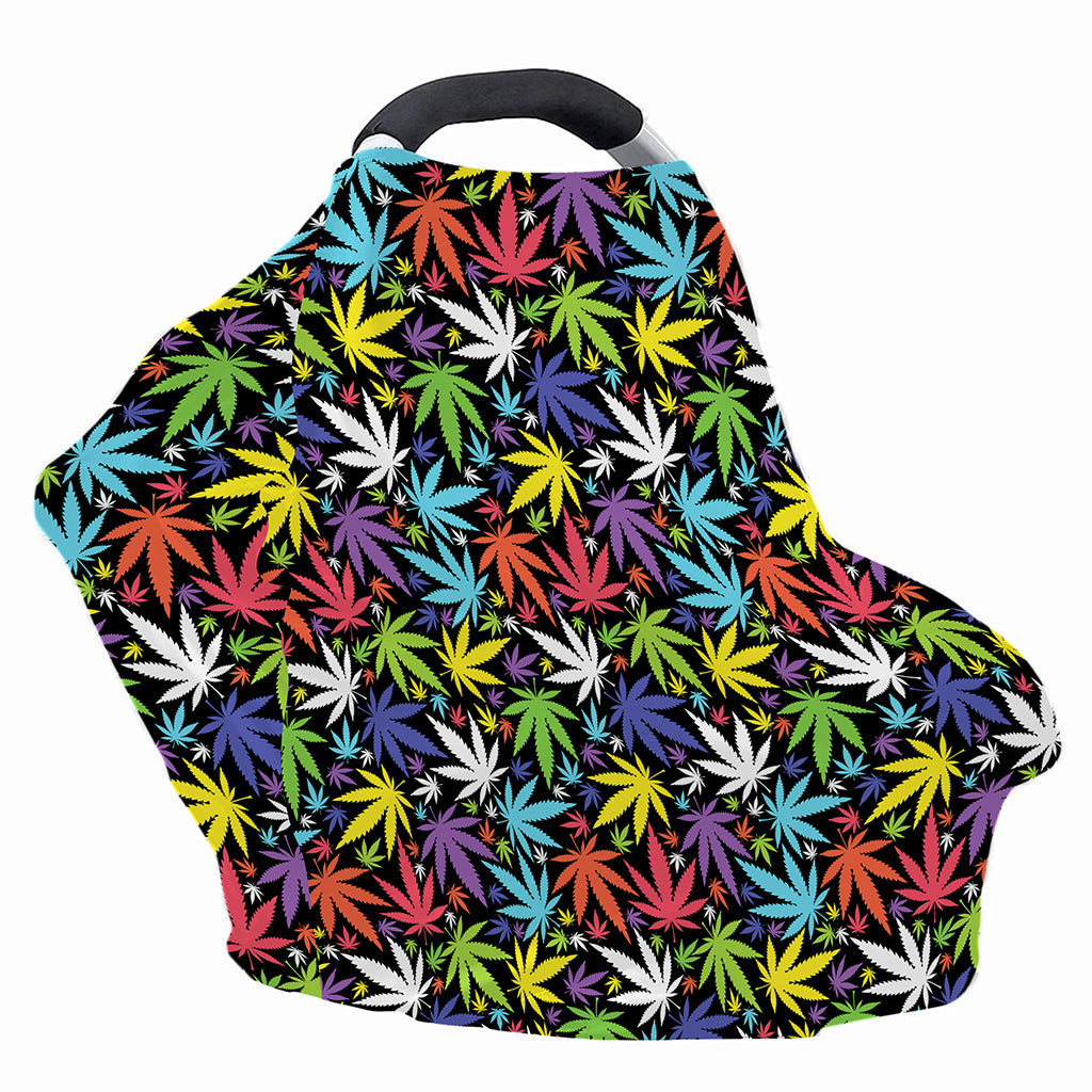 Colorful Weed Leaf Pattern Print Baby Seat Cover