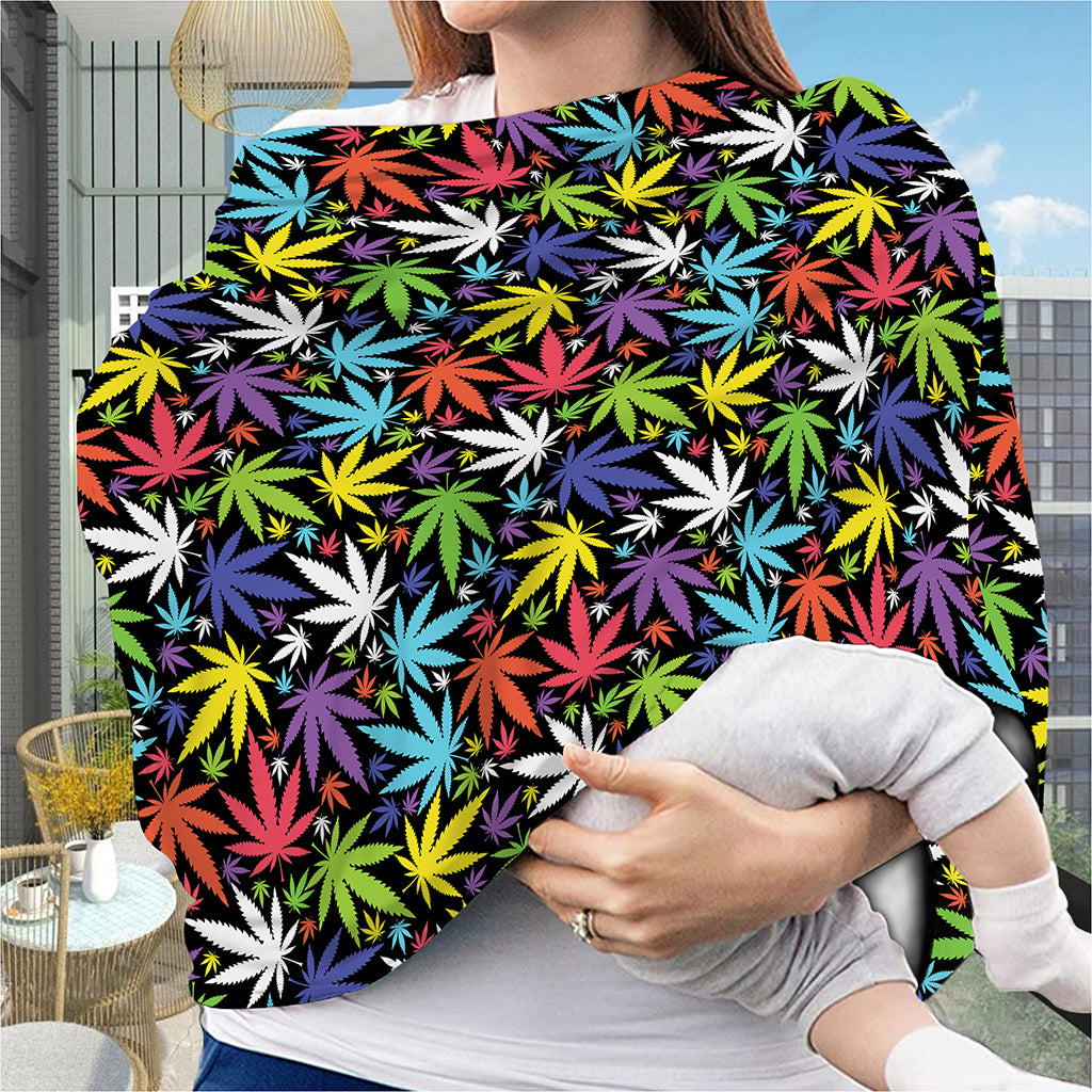 Colorful Weed Leaf Pattern Print Baby Seat Cover