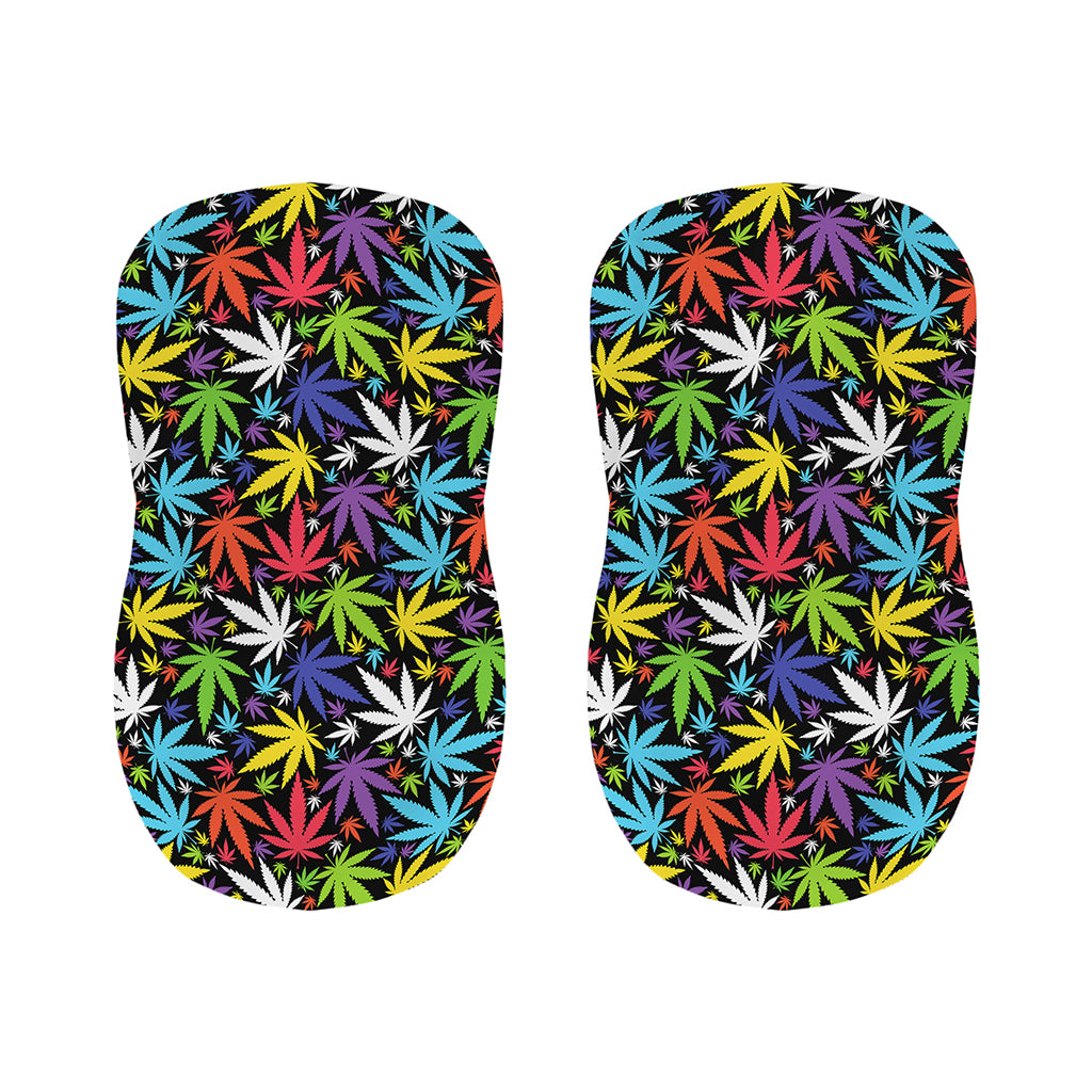 Colorful Weed Leaf Pattern Print Bar Stool Covers
