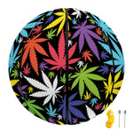 Colorful Weed Leaf Pattern Print Basketball