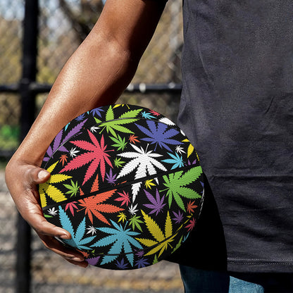 Colorful Weed Leaf Pattern Print Basketball