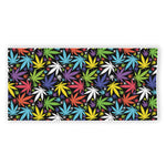 Colorful Weed Leaf Pattern Print Beach Towel