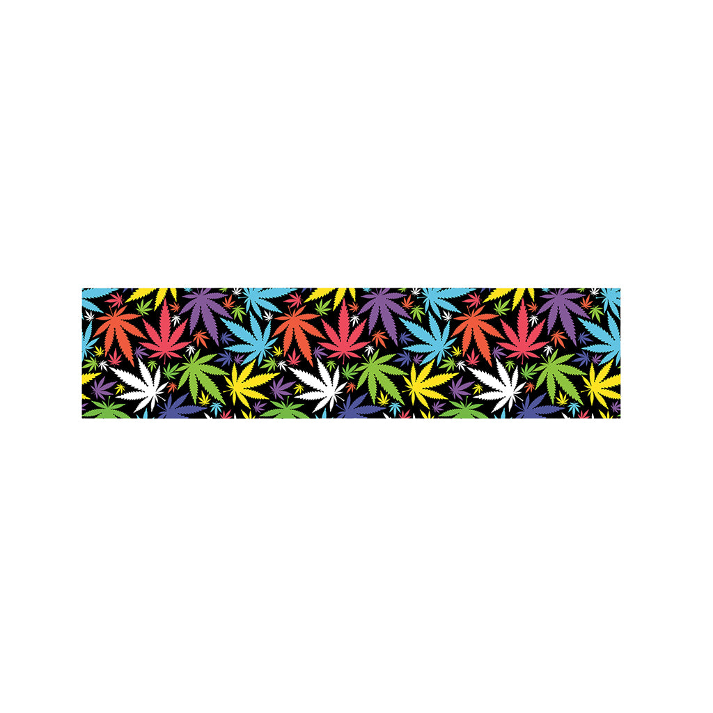 Colorful Weed Leaf Pattern Print Bed Runner