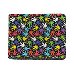 Colorful Weed Leaf Pattern Print Bifold Wallet