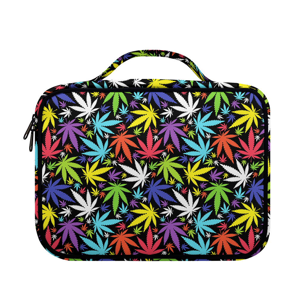 Colorful Weed Leaf Pattern Print Briefcase Bible Bag
