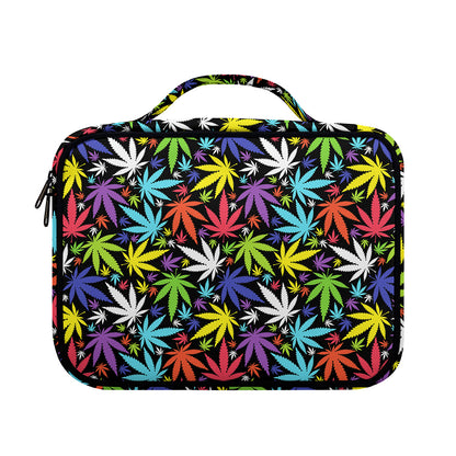 Colorful Weed Leaf Pattern Print Briefcase Bible Bag