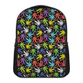 Colorful Weed Leaf Pattern Print Casual Backpack