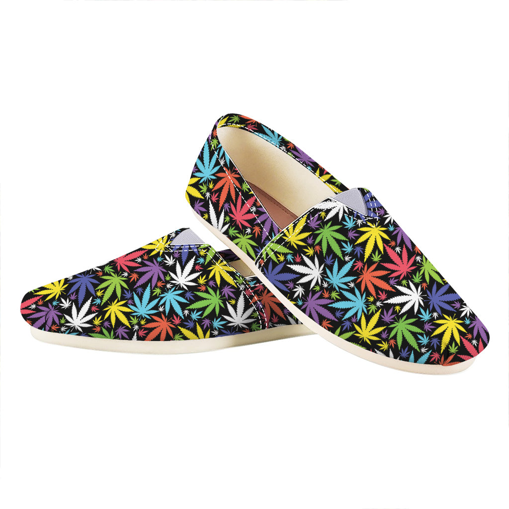 Colorful Weed Leaf Pattern Print Casual Shoes