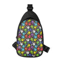 Colorful Weed Leaf Pattern Print Sling Bag