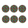 Colorful Weed Leaf Pattern Print Coaster Set