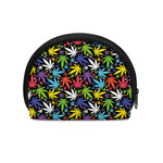 Colorful Weed Leaf Pattern Print Coin Purse