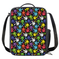 Colorful Weed Leaf Pattern Print Crossbody Lunch Bag
