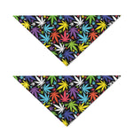 Colorful Weed Leaf Pattern Print Dog Bandana