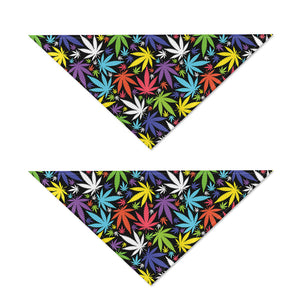 Colorful Weed Leaf Pattern Print Dog Bandana