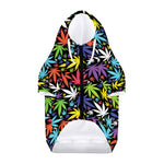 Colorful Weed Leaf Pattern Print Dog Zip Up Hoodie