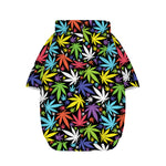 Colorful Weed Leaf Pattern Print Dog Zip Up Hoodie