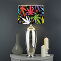 Colorful Weed Leaf Pattern Print Drum Lamp Shade
