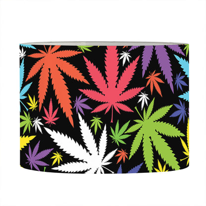 Colorful Weed Leaf Pattern Print Drum Lamp Shade
