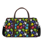 Colorful Weed Leaf Pattern Print Duffle Bag