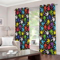 Colorful Weed Leaf Pattern Print Extra Wide Grommet Curtains