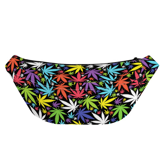Colorful Weed Leaf Pattern Print Fanny Pack