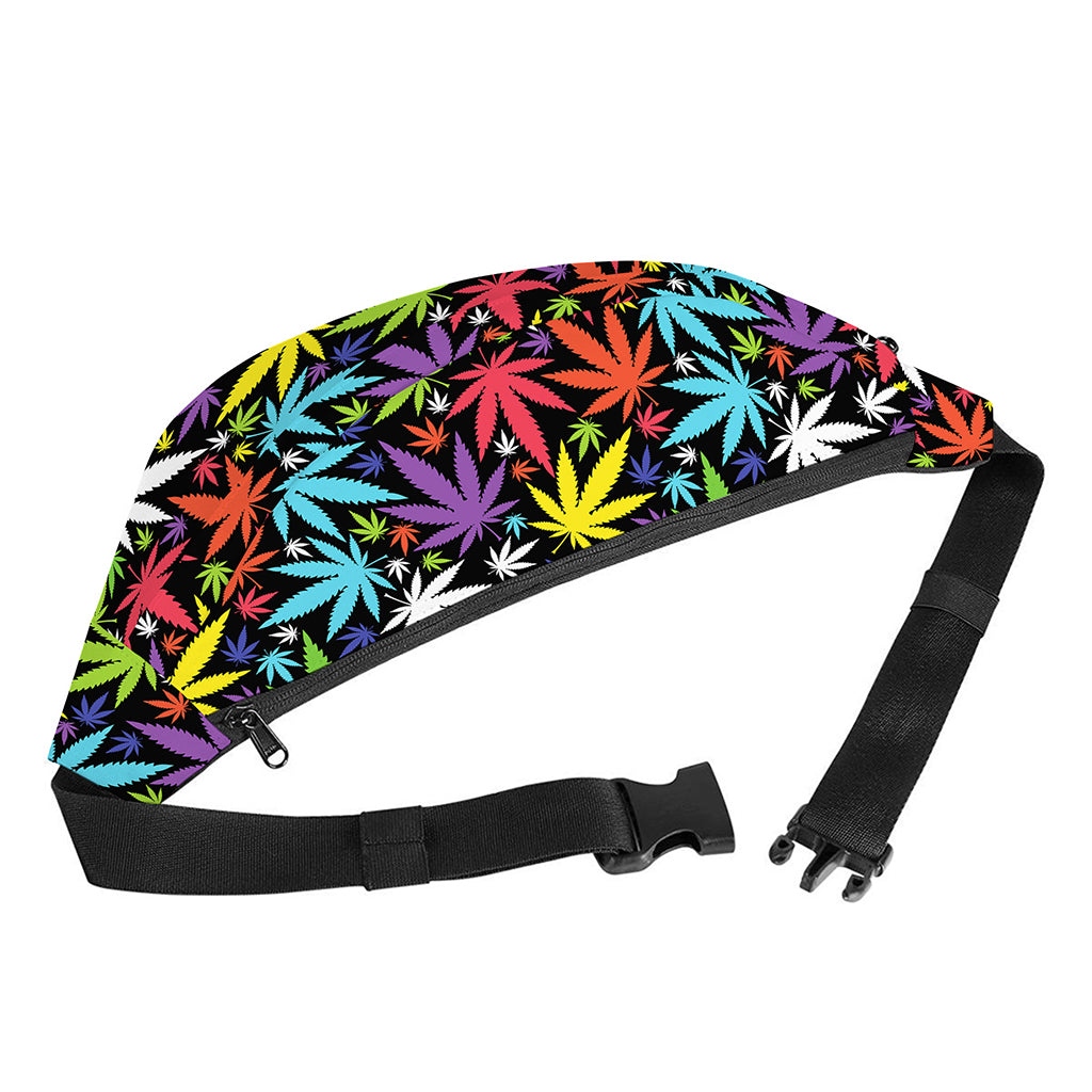 Colorful Weed Leaf Pattern Print Fanny Pack