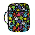 Colorful Weed Leaf Pattern Print Front Pocket Bible Bag