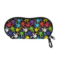 Colorful Weed Leaf Pattern Print Glasses Case