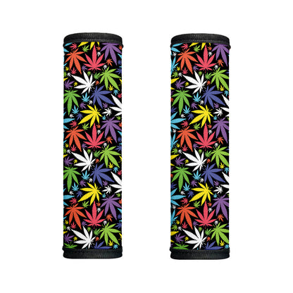 Colorful Weed Leaf Pattern Print Handle Covers