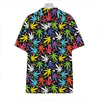 Colorful Weed Leaf Pattern Print Hawaiian Shirt