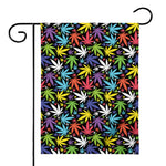 Colorful Weed Leaf Pattern Print House Flag