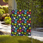 Colorful Weed Leaf Pattern Print House Flag