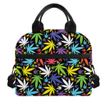 Colorful Weed Leaf Pattern Print Insulated Lunch Bag