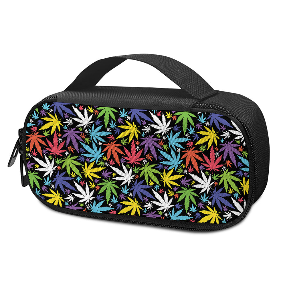 Colorful Weed Leaf Pattern Print Insulin Cooler Travel Case