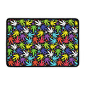 Colorful Weed Leaf Pattern Print Kitchen Mat