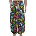 Colorful Weed Leaf Pattern Print Lantern Pants