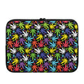 Colorful Weed Leaf Pattern Print Laptop Sleeve