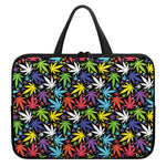 Colorful Weed Leaf Pattern Print Laptop Sleeve With Handle