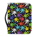 Colorful Weed Leaf Pattern Print Leather Bible Cover