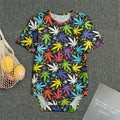 Colorful Weed Leaf Pattern Print Men's Bodysuit