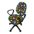 Colorful Weed Leaf Pattern Print Office Chair Cover