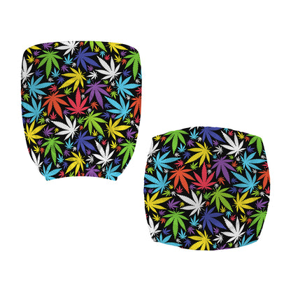 Colorful Weed Leaf Pattern Print Office Chair Cover
