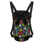 Colorful Weed Leaf Pattern Print Pet Carrier Backpack