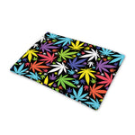 Colorful Weed Leaf Pattern Print Pet Cooling Mat Cover