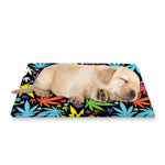 Colorful Weed Leaf Pattern Print Pet Cooling Mat Cover