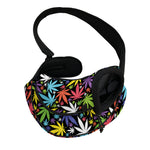 Colorful Weed Leaf Pattern Print Pet Sling Carrier