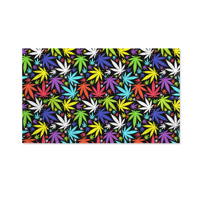 Colorful Weed Leaf Pattern Print Polyester Flag