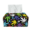 Colorful Weed Leaf Pattern Print Rectangle Tissue Box Cover