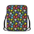 Colorful Weed Leaf Pattern Print Rectangular Crossbody Bag
